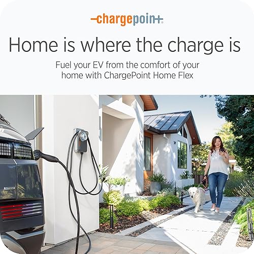 CHARGEPOINT HOMEFLEX LEVEL 2 EV CHARGER J1772, HARDWIRED FOR ELECTRIC CAR - FAST SMART BATTERY POWER CHARGING AT