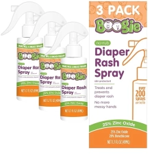 ELEEO BRANDS BABY DIAPER RASH CREAM SPRAY BY BOOGIE BOTTOMS, NO-RUB TOUCH FREE APPLICATION FOR SENSITIVE SKIN, OV