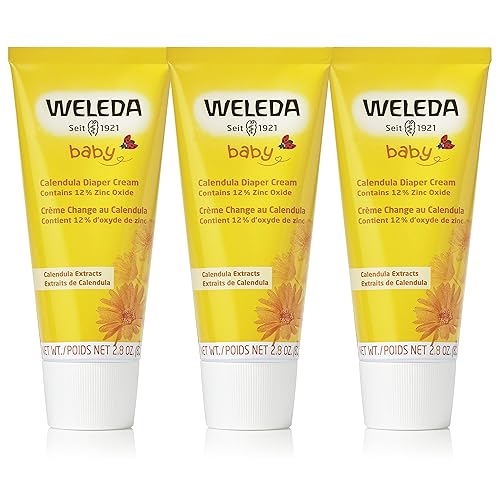 WELEDA BABY CALENDULA DIAPER CREAM, 2.8 FLUID OUNCE (PACK OF 3), PLANT RICH PROTECTION WITH CALENDUL