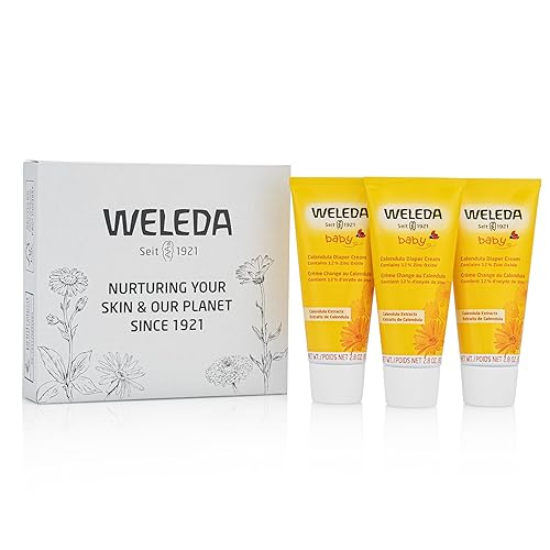 WELEDA BABY CALENDULA DIAPER CREAM, 2.8 FLUID OUNCE (PACK OF 3), PLANT RICH PROTECTION WITH CALENDUL