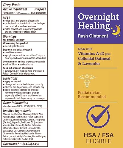 WELLSPRING HEALTHCARE A+D OVERNIGHT HEALING DIAPER RASH OINTMENT - SOOTHES, PROTECTS & RELIEVES DIAPER RASH OVERNIGHT WITH