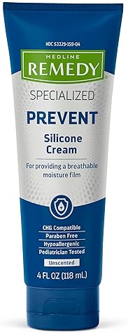 MEDLINE REMEDY SPECIALIZED SILICONE CREAM, UNSCENTED (4 FL OZ), GENTLE BREATHABLE FILM FOR ALL AGES,