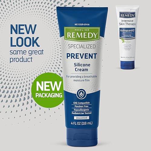MEDLINE REMEDY SPECIALIZED SILICONE CREAM, UNSCENTED (4 FL OZ), GENTLE BREATHABLE FILM FOR ALL AGES,