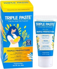 ADVANTICE HEALTH TRIPLE PASTE DIAPER RASH CREAM FOR BABY - 3 OZ TUBE - ZINC OXIDE OINTMENT TREATS, SOOTHES AND PREVEN