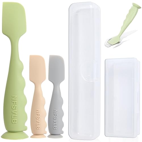 NFSVLB BABY DIAPER CREAM SPATULA WITH CASE-1 LARGE 2 MINI BUTT PASTE SPATULA WITH 2 TRAVEL CASE-SOFT BABY B