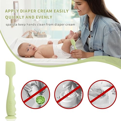 NFSVLB BABY DIAPER CREAM SPATULA WITH CASE-1 LARGE 2 MINI BUTT PASTE SPATULA WITH 2 TRAVEL CASE-SOFT BABY B