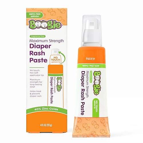 ELEEO BRANDS BOOGIE DIAPER RASH PASTE, MAXIMUM STRENGTH 40% ZINC OXIDE, MESS-FREE APPLICATOR, SOOTHES BABY BUM, D