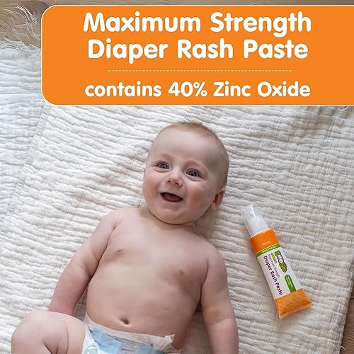 ELEEO BRANDS BOOGIE DIAPER RASH PASTE, MAXIMUM STRENGTH 40% ZINC OXIDE, MESS-FREE APPLICATOR, SOOTHES BABY BUM, D
