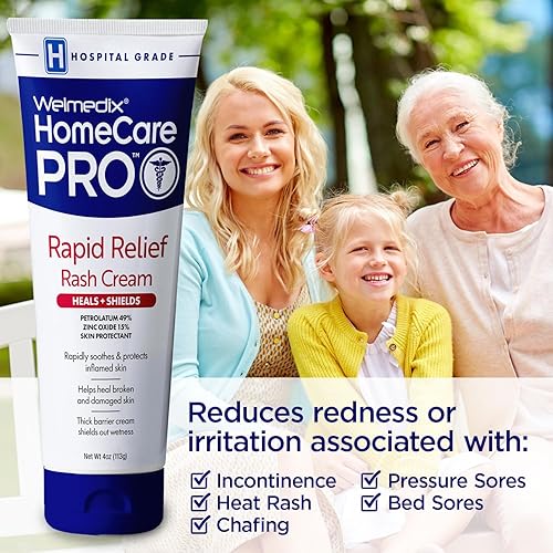 WELMEDIX RAPID RELIEF DIAPER RASH CREAM WITH ZINC OXIDE, HOSPITAL GRADE BARRIER CREAM FOR ADULTS, AND BABIES