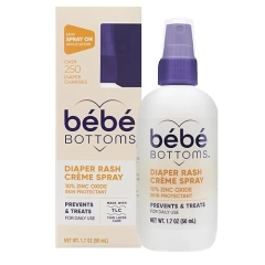 Taro Bébé Bottoms Baby Diaper Rash Cream Spray, No-Rub Touch Free Application for Sensitive Skin (50 ml)