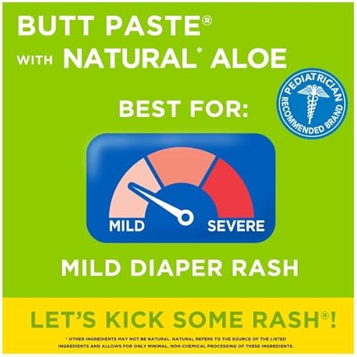 BOUDREAUX'S BUTT PASTE WITH NATURAL* ALOE DIAPER RASH CREAM, OINTMENT FOR BABY, 4 OZ TUBE, 2 PACK