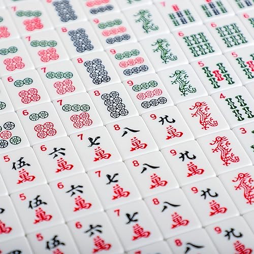 EVER TRIED AMERICAN MAHJONG SET WITH BLUE CARRYING BAG, 166 WHITE TILES, 4 ALL-IN-ONE RACK/PUSHERS, MAHJONG TIL