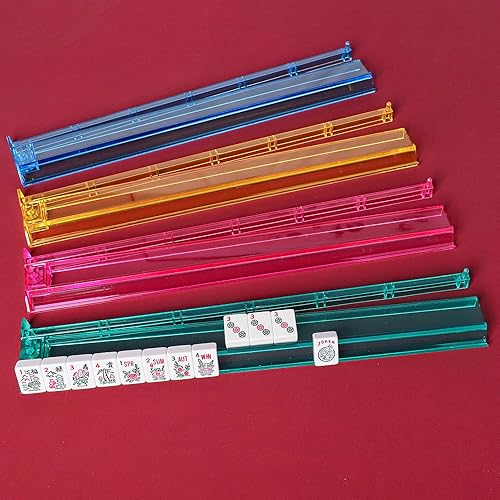 EVER TRIED AMERICAN MAHJONG SET WITH BLUE CARRYING BAG, 166 WHITE TILES, 4 ALL-IN-ONE RACK/PUSHERS, MAHJONG TIL