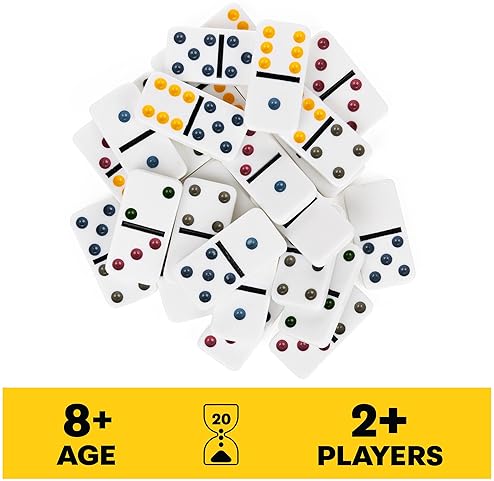 SPIN MASTER GAMES, MEXICAN TRAIN DOMINOES SET IN ALUMINUM CARRY CASE, INCLUDES COLORFUL TRAINS FOR F