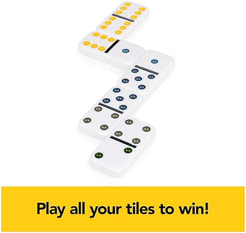 SPIN MASTER GAMES, MEXICAN TRAIN DOMINOES SET IN ALUMINUM CARRY CASE, INCLUDES COLORFUL TRAINS FOR F