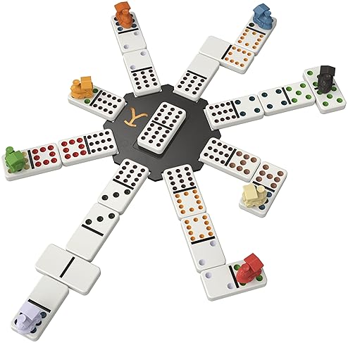 SPIN MASTER GAMES, YELLOWSTONE MEXICAN TRAIN DOMINOES SET, CLASSIC FAMILY TILE BOARD GAME IN WOOD CA