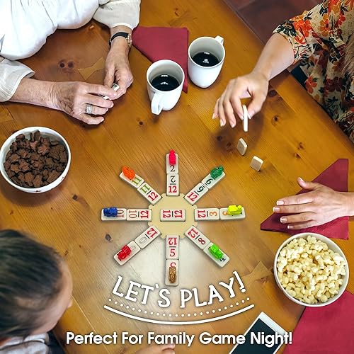 CHH DOUBLE 12 MEXICAN TRAIN NUMBER DOMINOES – TRAVEL SIZE WITH ZIP UP CASE, HUB & 8 DOMINO TRAINS –