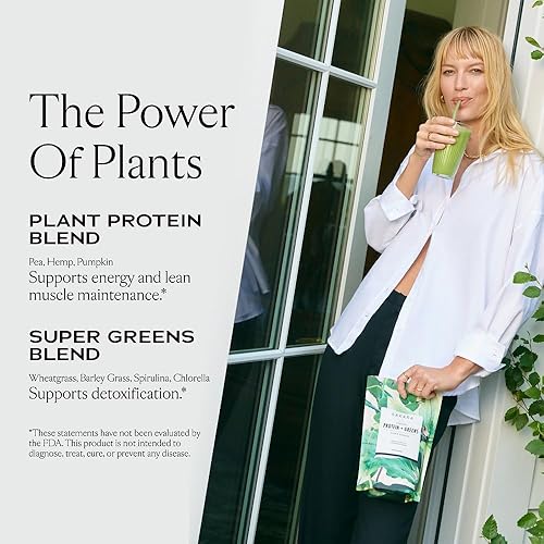 SAKARA ORGANIC PROTEIN + GREENS SUPER POWDER, 30 SERVINGS - HEMP, PUMPKIN, PEA PROTEIN, WHEAT GRASS & SPIRULINA SUPERFOOD, VEGAN BLEND