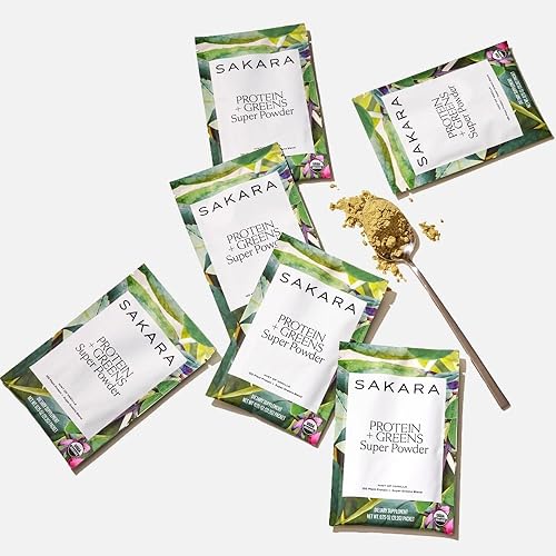SAKARA ORGANIC PROTEIN + GREENS SUPER POWDER, 30 SERVINGS - HEMP, PUMPKIN, PEA PROTEIN, WHEAT GRASS & SPIRULINA SUPERFOOD, VEGAN BLEND