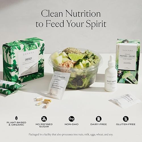 SAKARA ORGANIC PROTEIN + GREENS SUPER POWDER, 30 SERVINGS - HEMP, PUMPKIN, PEA PROTEIN, WHEAT GRASS & SPIRULINA SUPERFOOD, VEGAN BLEND