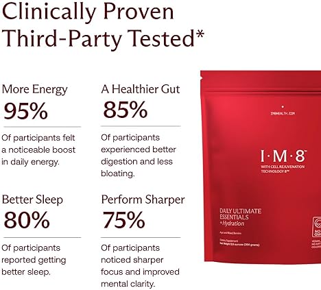 IM8 HEALTH DAILY ULTIMATE ALL-IN-1 MULTIVITAMIN WITH COQ10, PROBIOTICS, GREENS ACAI BERRY 30 SERVINGS