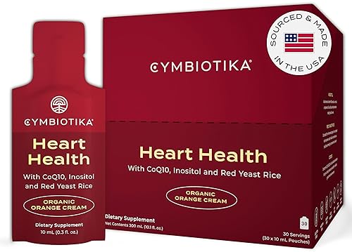 CYMBIOTIKA HEART HEALTH SUPPLEMENT WITH COQ10, RED YEAST RICE, INOSITOL GLUTEN FREE, 30 PACK