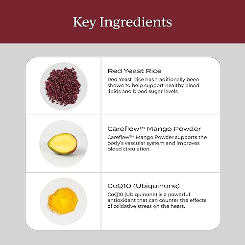 CYMBIOTIKA HEART HEALTH SUPPLEMENT WITH COQ10, RED YEAST RICE, INOSITOL GLUTEN FREE, 30 PACK