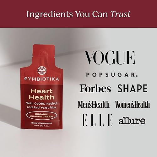 CYMBIOTIKA HEART HEALTH SUPPLEMENT WITH COQ10, RED YEAST RICE, INOSITOL GLUTEN FREE, 30 PACK
