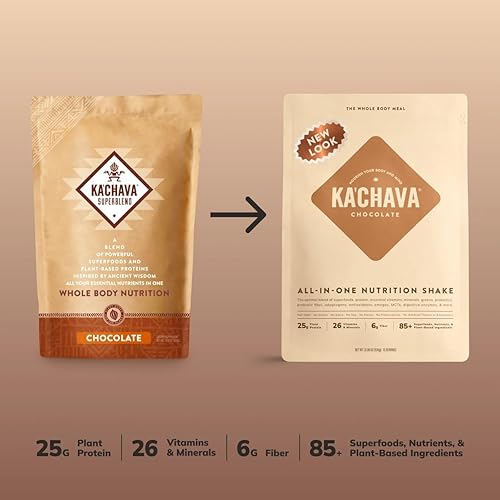TRIBAL NUTRITION KA CHAVA CHOCOLATE NUTRITION SHAKE POWDER 15 SERVINGS, 85 SUPERFOODS, VEGAN, GLUTEN
