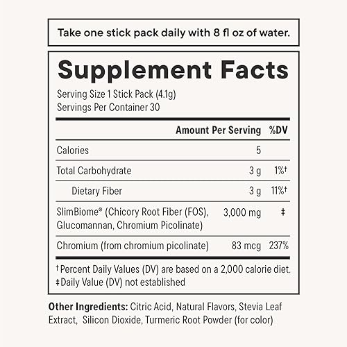 DAILY NOURI FEELFULL PREBIOTIC FIBER DRINK MIX WITH GLUCOMANNAN CHROMIUM 30 STICKS