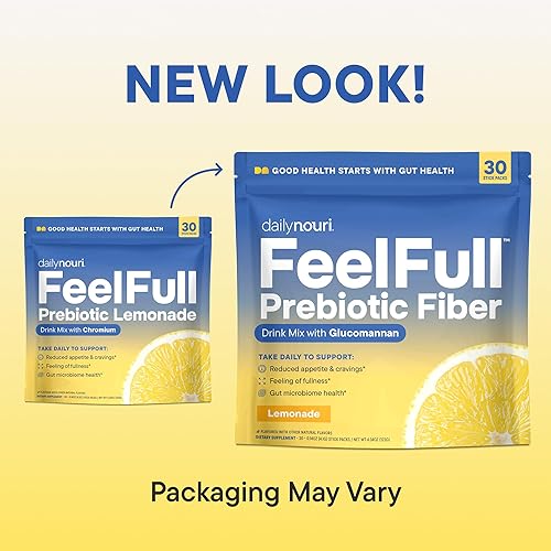 DAILY NOURI FEELFULL PREBIOTIC FIBER DRINK MIX WITH GLUCOMANNAN CHROMIUM 30 STICKS
