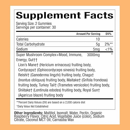 PLANT PEOPLE WONDERDAY MUSHROOM GUMMIES LION S MANE, CORDYCEPS, CHAGA, IMMUNE ENERGY BOOST, VEGAN, 6