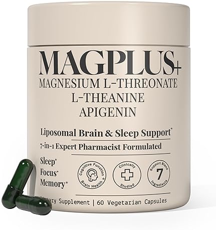 MAGPLUS MAGNESIUM L-THREONATE SLEEP BLEND WITH APIGENIN L-THEANINE BRAIN, MEMORY MOOD SUPPORT CAPSUL