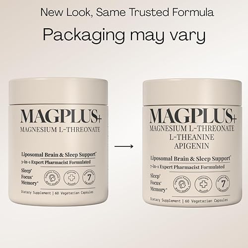 MAGPLUS MAGNESIUM L-THREONATE SLEEP BLEND WITH APIGENIN L-THEANINE BRAIN, MEMORY MOOD SUPPORT CAPSUL