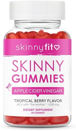 SKINNYFIT APPLE CIDER VINEGAR GUMMIES WITH VITAMINS B9, B12, BEETROOT, POMEGRANATE 60 COUNT