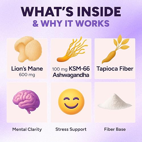 PURIFY LIFE SUGAR-FREE LIONS MANE GUMMIES NATURAL BERRY NOOTROPIC FOR BRAIN STRESS 60CT