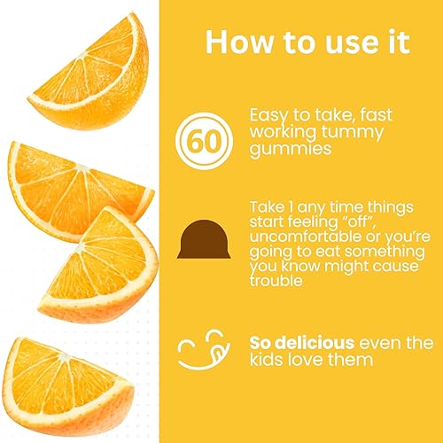 RACHEL S TUMMY GUMMIES WITH TURMERIC, WILD YAM, GINGER, CHAMOMILE PEPPERMINT FOR DIGESTION