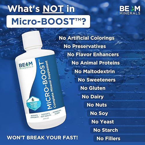 BEAM MINERALS MICRO-BOOST 32 FL OZ COMPLETE MINERAL SUPPLEMENT ALL ESSENTIAL MINERALS, NO PILLS