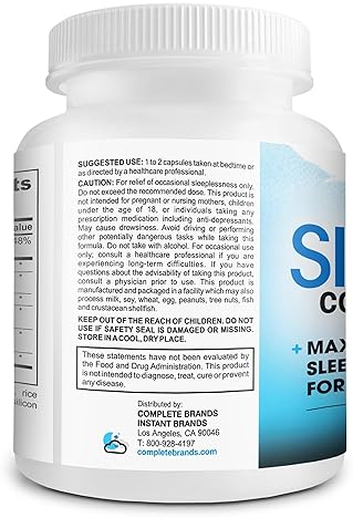 SLEEP COMPLETE 6-IN-1 NATURAL SLEEP SUPPORT WITH L-THEANINE, MELATONIN, MAGNESIUM HERBS