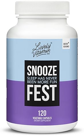 LIVELY VITAMIN CO SNOOZE FEST SLEEP SUPPORT SUPPLEMENT GABA, MELATONIN, CHAMOMILE 120CT