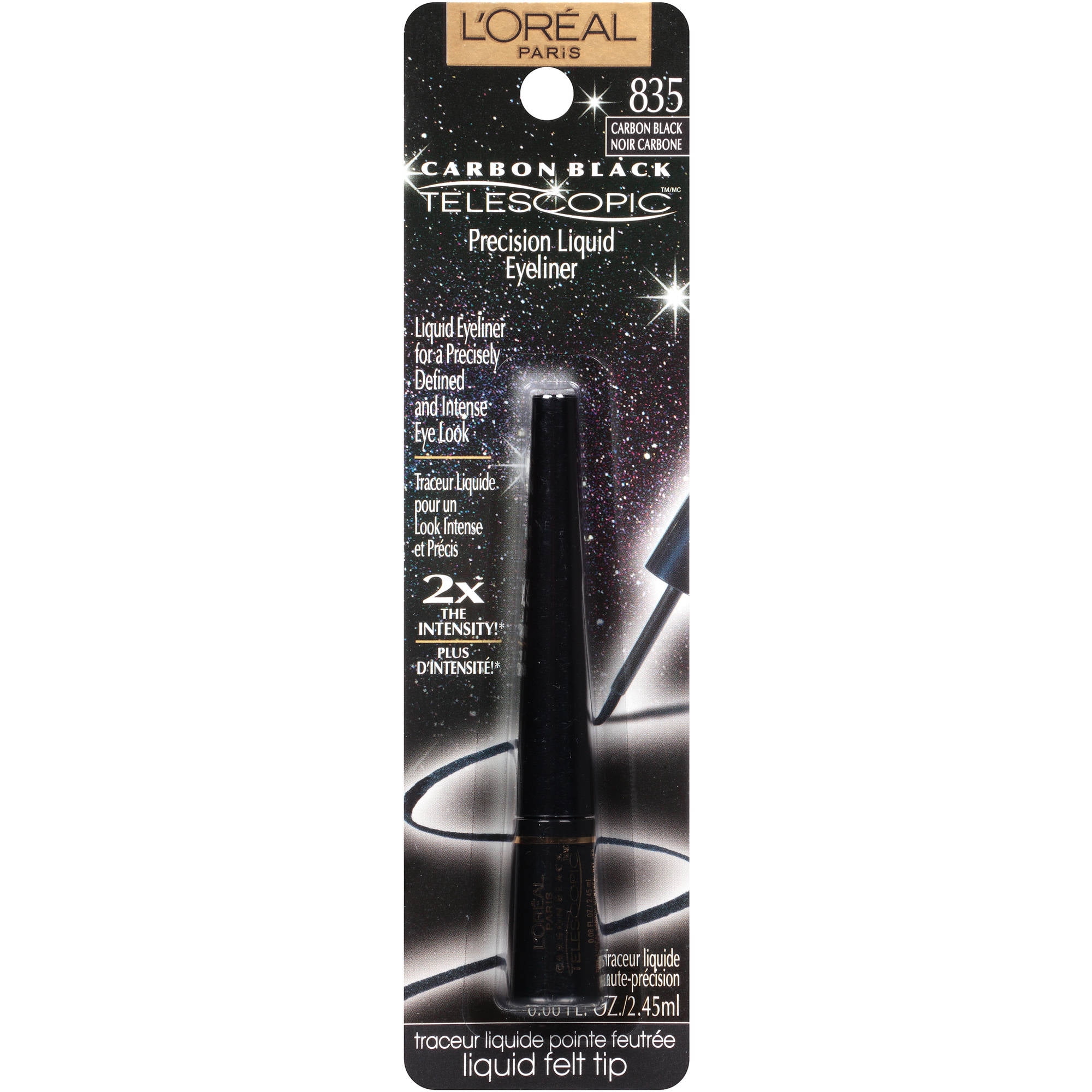 LOREAL PARIS TELESCOPIC PRECISION LIQUID EYELINER IN CARBON BLACK LONG-LASTING DEFINITION