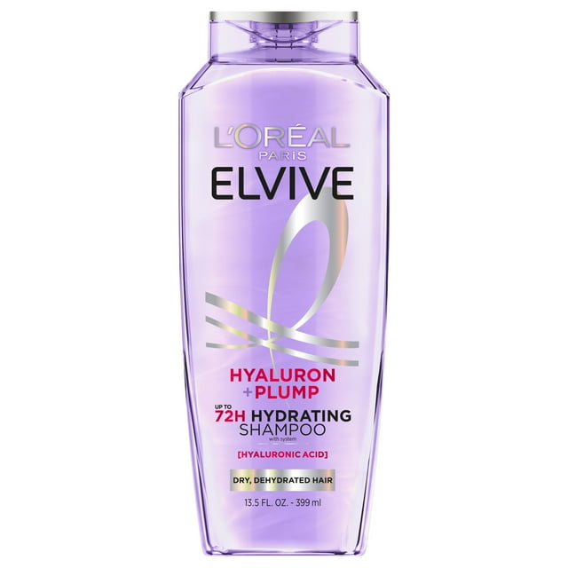 LOREAL PARIS ELVIVE HYALURON PLUMP HYDRATING SHAMPOO 13.5 FL OZ 72H INTENSE MOISTURE BOOST