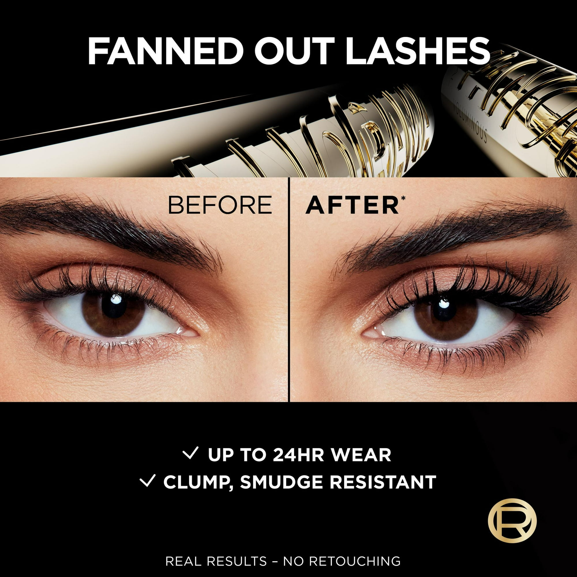 LOREAL PARIS VOLUMINOUS PANORAMA MASCARA BLACKEST BLACK SMUDGE-RESISTANT, LONG-LASTING
