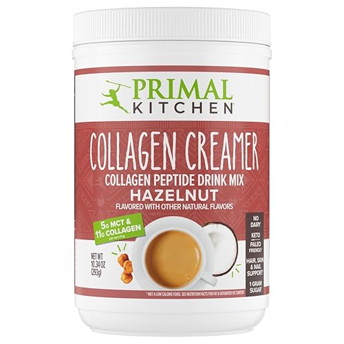 PRIMAL KITCHEN HAZELNUT COLLAGEN CREAMER POWDER WITH MCT OIL, 10.34 OZ COLLAGEN PEPTIDES