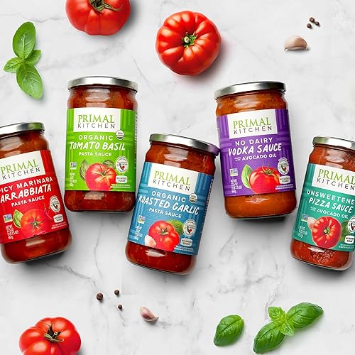 PRIMAL KITCHEN TOMATO PASTA SAUCE 2-PACK NO ADDED SUGAR, TOMATO BASIL ROASTED GARLIC
