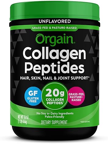 ORGAIN HYDROLYZED COLLAGEN PEPTIDES POWDER 20G - UNFLAVORED, GRASS-FED, HAIR SKIN NAILS JOINT
