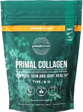 Primal Harvest Collagen Peptides Powder Type I III for Hair, Skin Nails, 10 oz