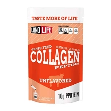 LonoLife Unflavored Collagen Peptides 10g Protein, Paleo Keto Friendly, 10 Portable Packets