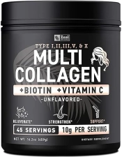 Zeal Naturals Multi Collagen Peptides Protein Powder with Vitamin C, Biotin Hyaluronic Acid 45 Servings