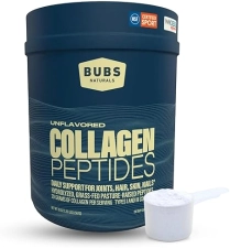 BUBS Naturals Collagen Peptides Powder 20oz Grass-Fed, Unflavored, Hair Skin Joint Health